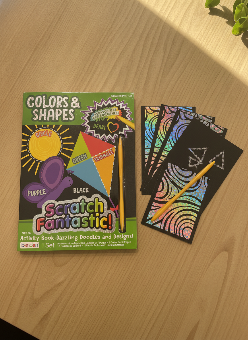 COLORS & SHAPES Scratch Fantastic! Activity Book - Dazzling Doodles and Designs!