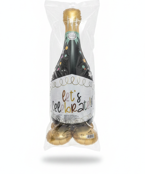 64-inch Large Standing Champagne Bottle Balloon, 1pc Balloon with Wide Base