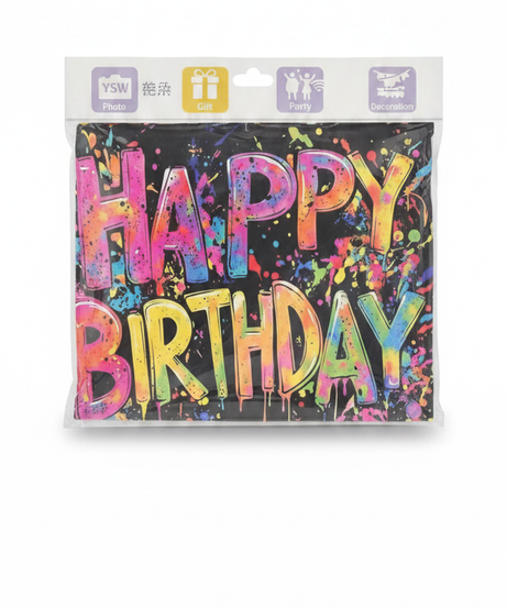 Party Banner 1pc, Vibrant Graffiti Happy Birthday Background Decoration Background Photo Props size (180cm*230)