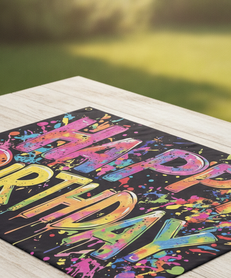 Party Banner 1pc, Vibrant Graffiti Happy Birthday Background Decoration Background Photo Props size (180cm*230)