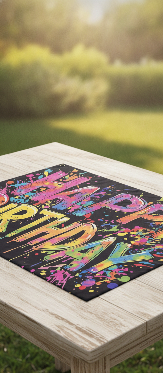 Party Banner 1pc, Vibrant Graffiti Happy Birthday Background Decoration Background Photo Props size (180cm*230)