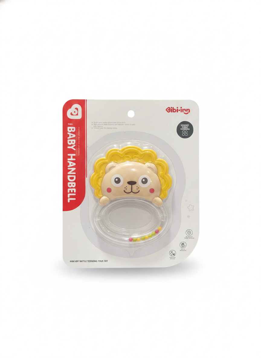 Bibi-inn Baby Handbell Rattle Teething Toy Set (Lion)