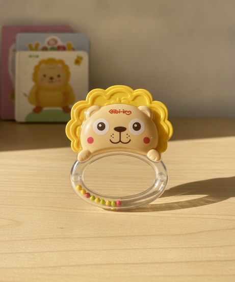 Bibi-inn Baby Handbell Rattle Teething Toy Set (Lion)