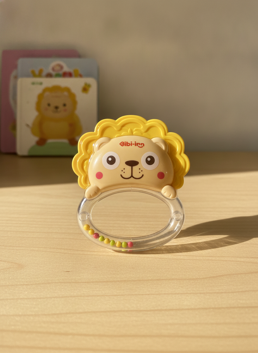 Bibi-inn Baby Handbell Rattle Teething Toy Set (Lion)