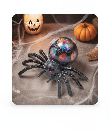 Halloween Realistic Black Spider Squishy Toy, Grape Ball Squeeze Fidget Toy