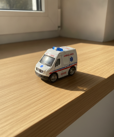 Die-Cast Ambulance Toy with Pull Back Function