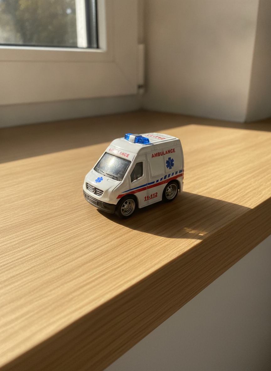 Die-Cast Ambulance Toy with Pull Back Function