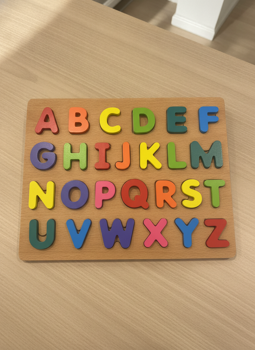 Wooden Alphabet Letter Puzzle Board