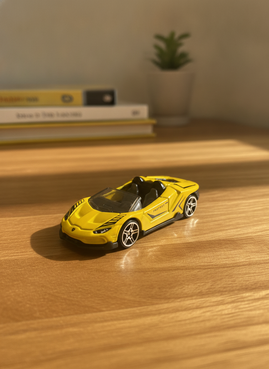 Hot Wheels Yellow 'Fastest' Roadster Die-Cast Car