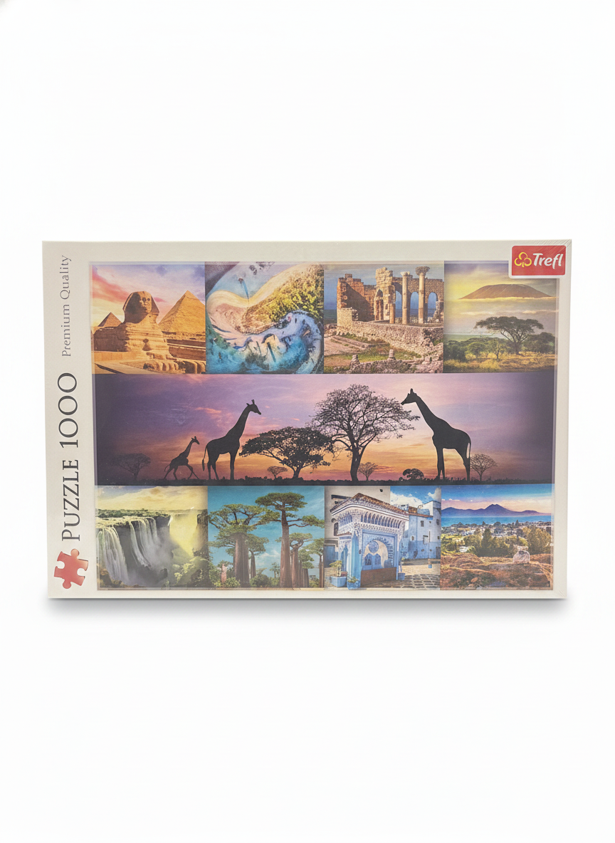 Trefl 1000 Piece Premium Quality World Wonders & Wildlife Collage Puzzle