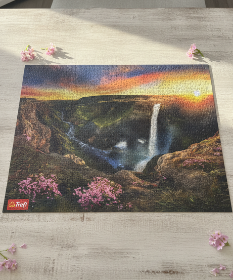 Trefl Puzzle 2000 - Dramatic Waterfall at Sunset
