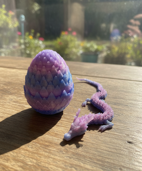 Flexible Articulated Dragon and Egg Set