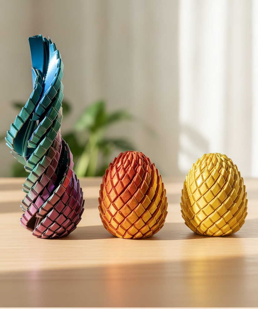 Collapsible Articulated Dragon Egg Fidget Toy