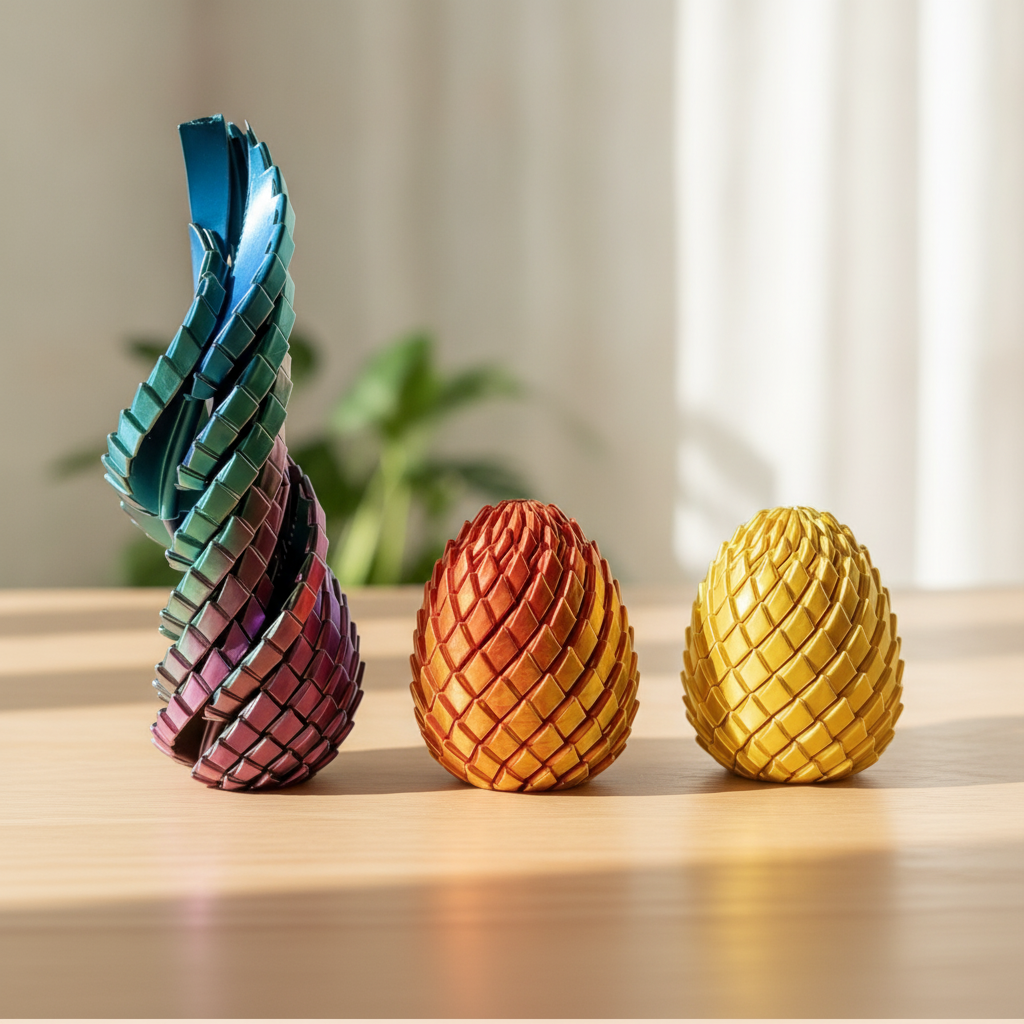 Collapsible Articulated Dragon Egg Fidget Toy