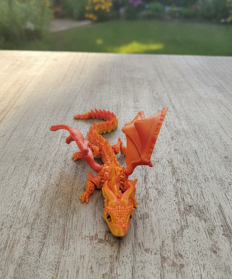 Articulated Fire Dragon Toy Figure
