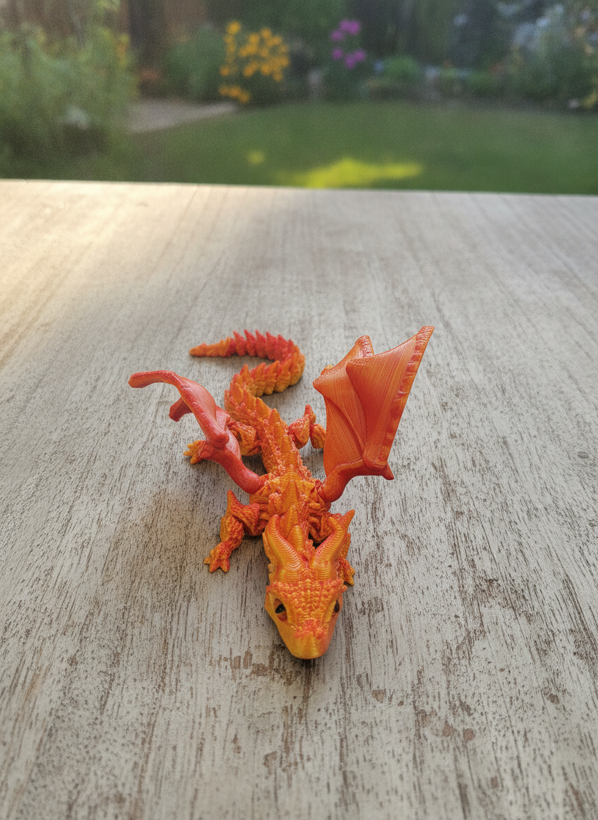 Articulated Fire Dragon Toy Figure