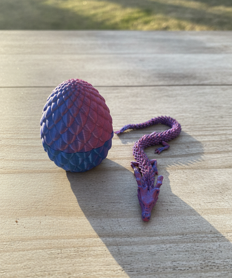 3D Printed Flexible Dragon and Scaled Egg Set