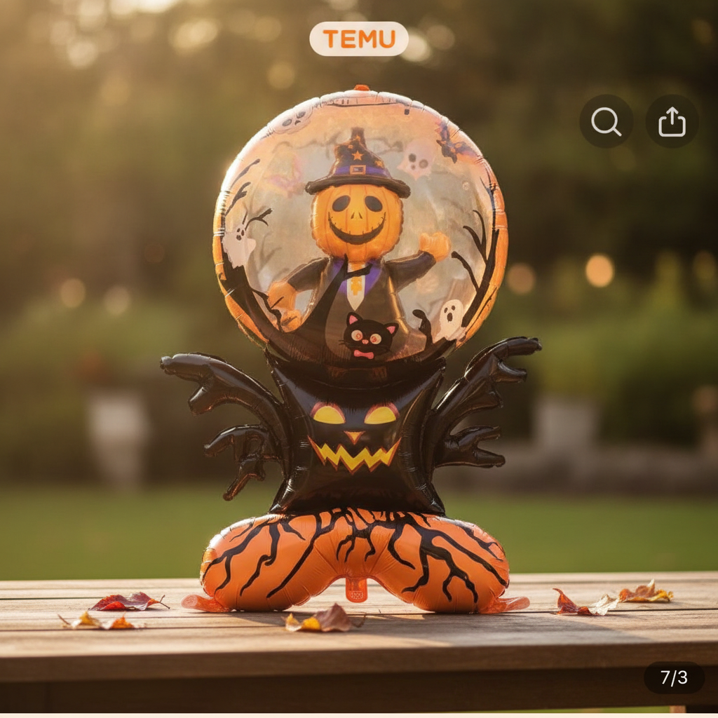 Giant Halloween Pumpkin King & Spooky Tree Inflatable Balloon