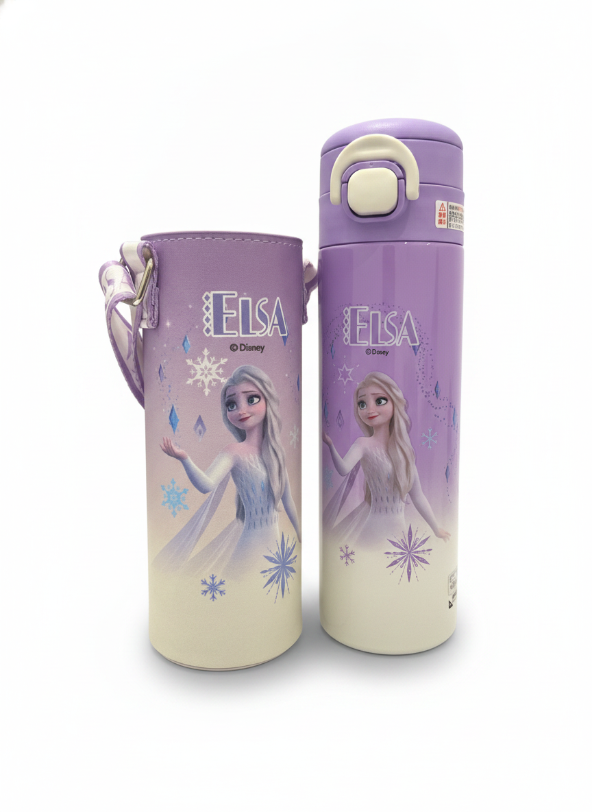 Disney Frozen Elsa Insulated Water Bottle with Carrying Pouch