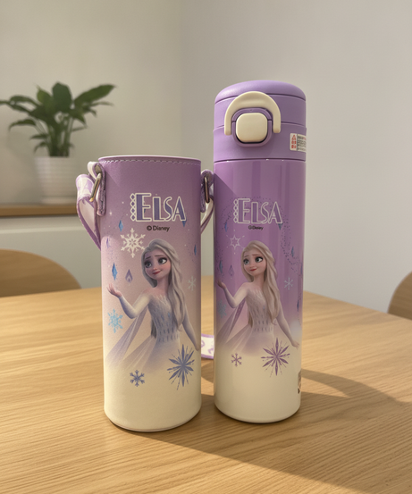 Disney Frozen Elsa Insulated Water Bottle with Carrying Pouch
