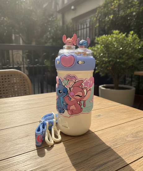Disney Stitch & Angel Themed Water Bottle