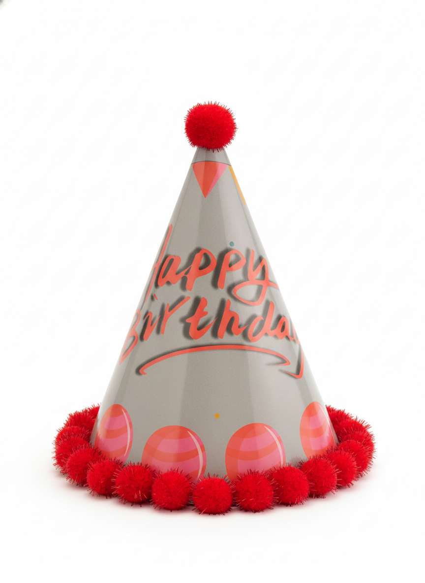 Festive Happy Birthday Conical Party Hat