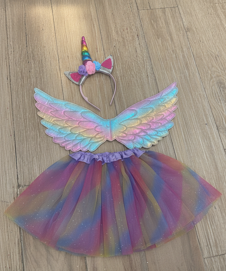 Kids Rainbow Unicorn Fairy Dress-Up Costume Set