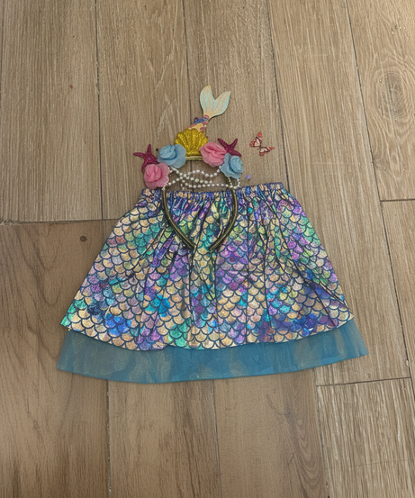 Iridescent Mermaid Skirt & Headband Dress-Up Costume
