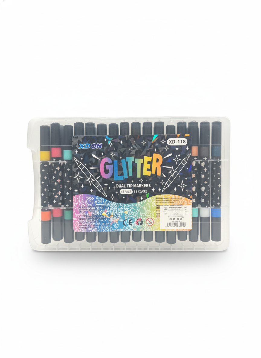 XDON Glitter Dual Tip Markers (XD-118)