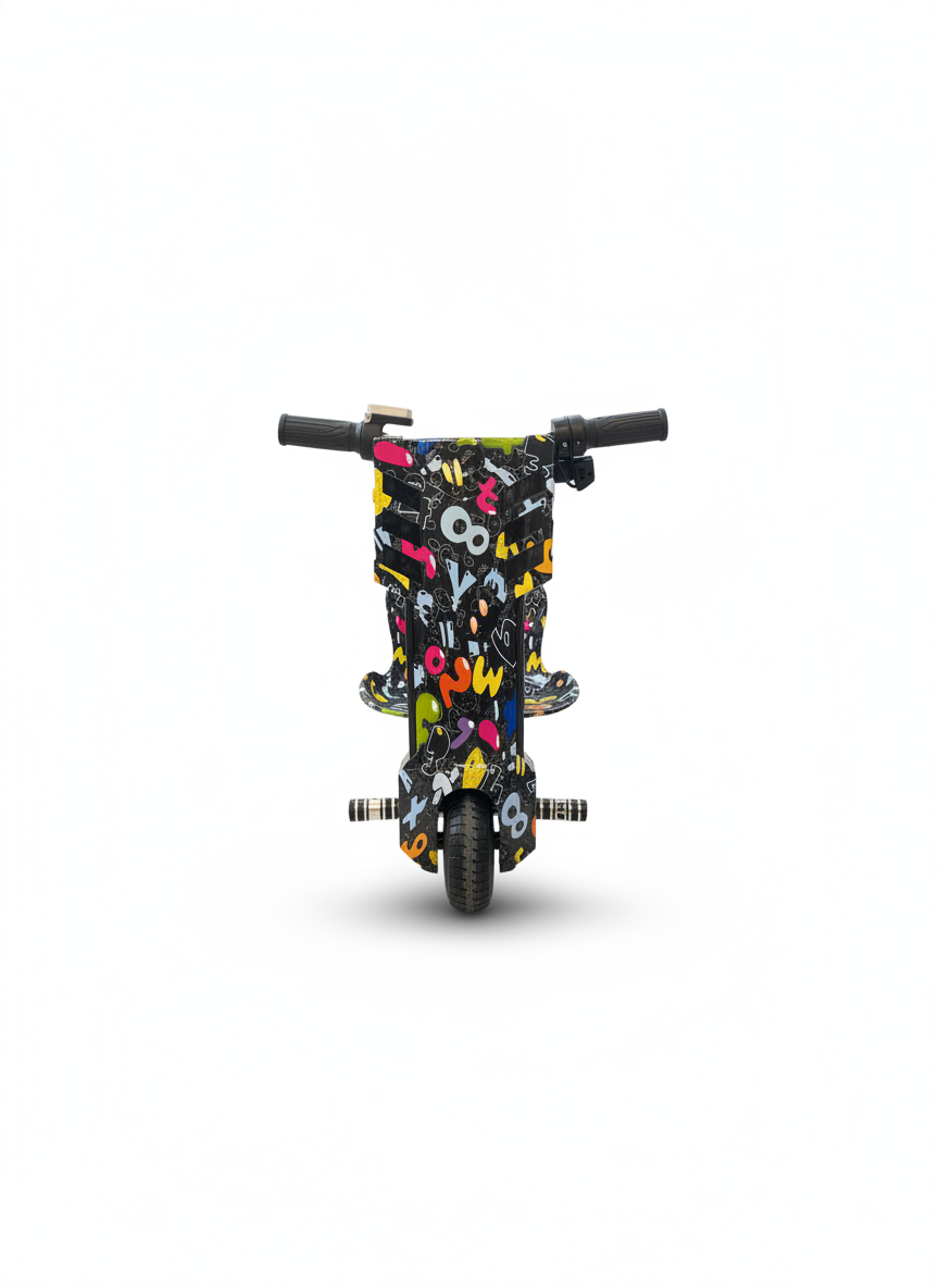 Electric 3-Wheel Drift Scooter with Vibrant Graffiti Art