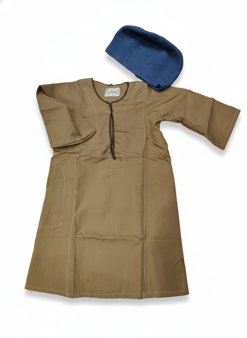 Alhaleel Traditional Tunic and Knit Cap Set
