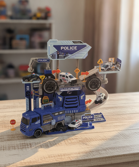 Heavy Truck Police Alloy Car Assembly Track