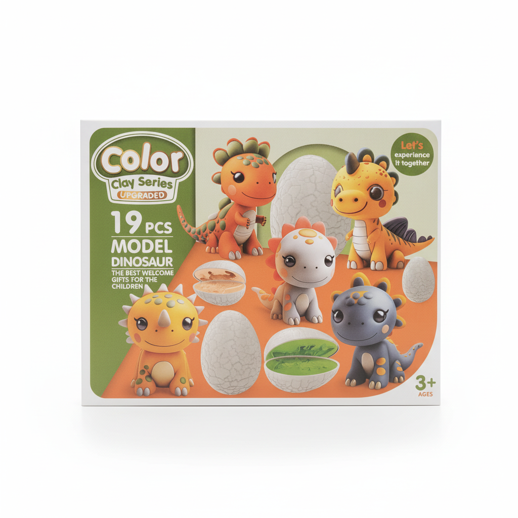 Color Clay Series UPGRADED 19 Pcs Model Dinosaur