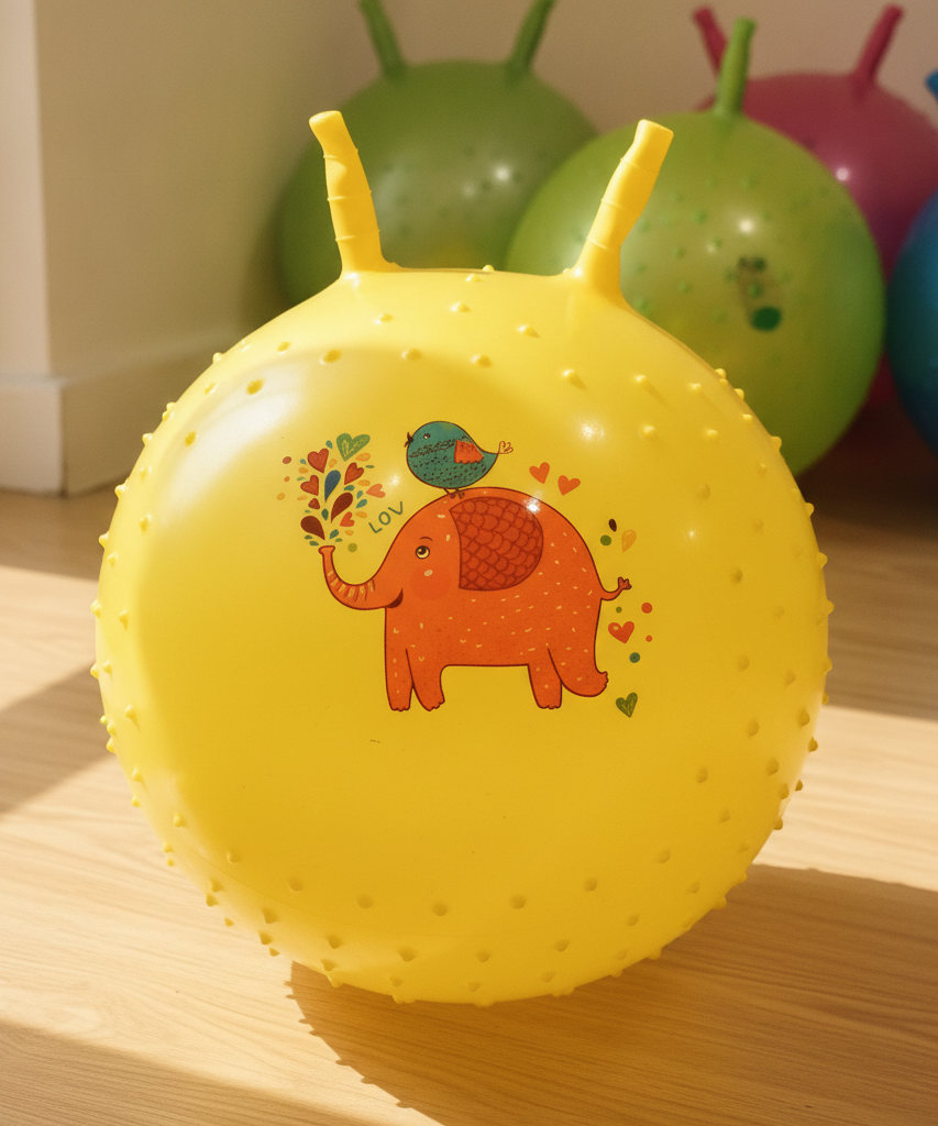 Kids Elephant & Bird Yellow Hopper Ball