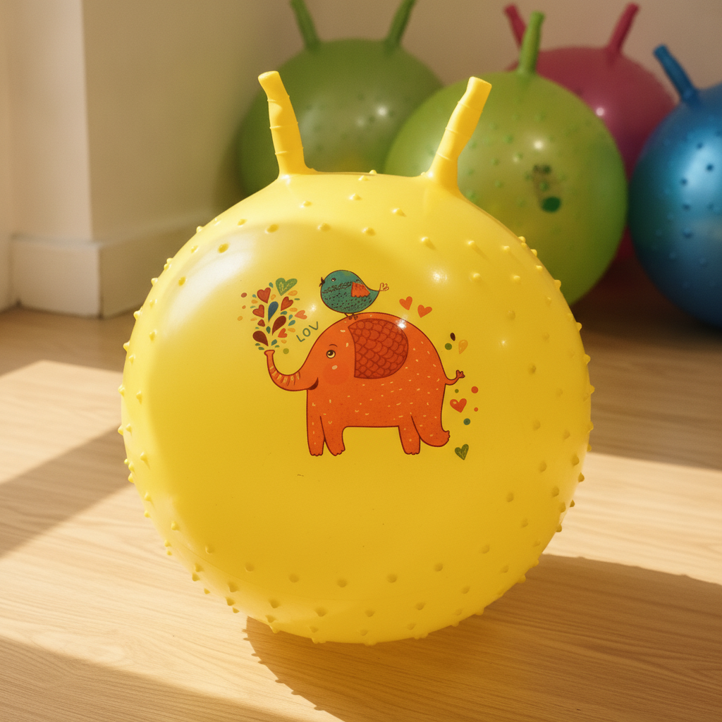 Kids Elephant & Bird Yellow Hopper Ball