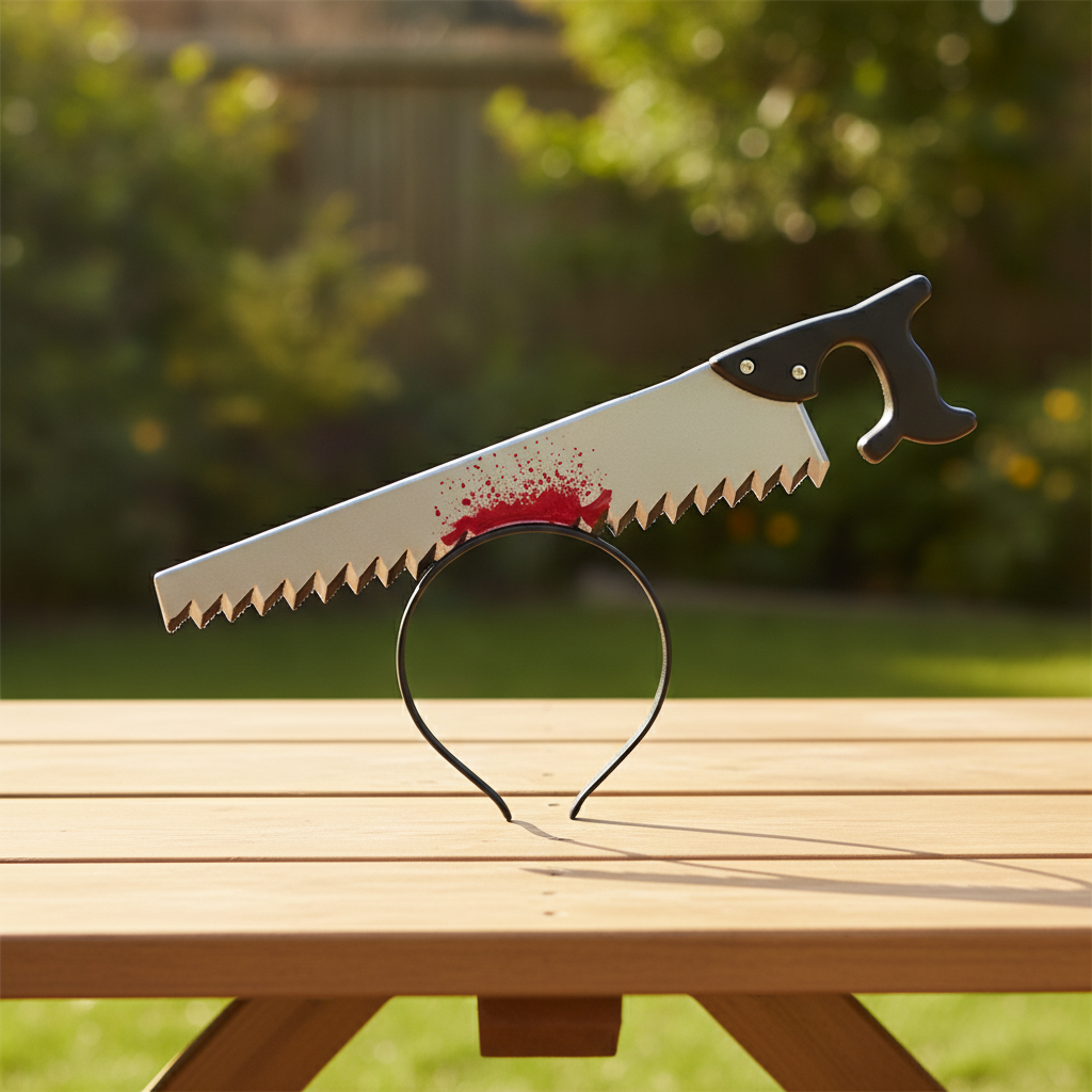 Bloody Saw Through Head Headband