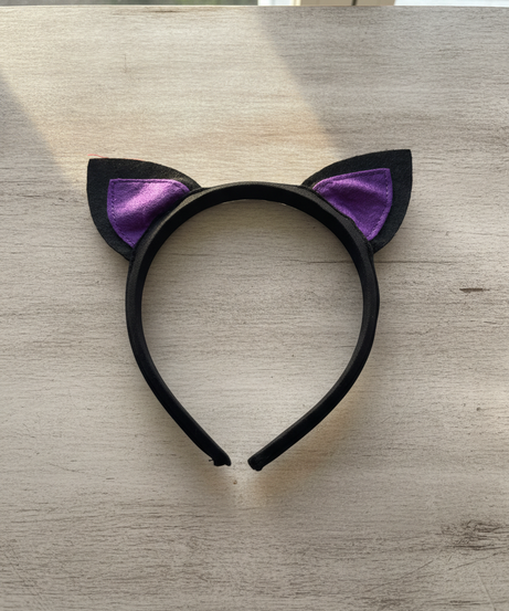Black & Purple Cat Ear Headband
