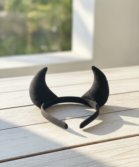 Black Devil Horn Headband