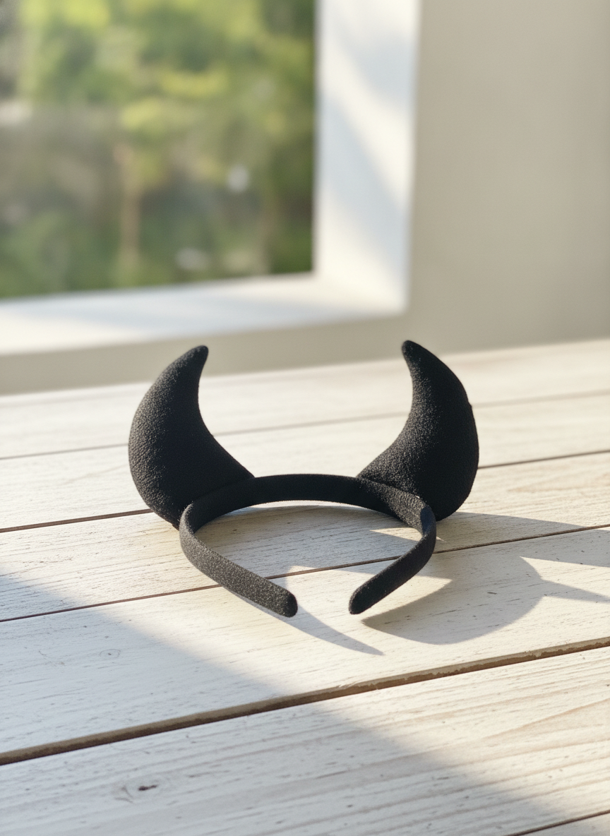 Black Devil Horn Headband