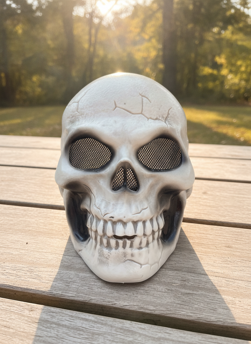 Realistic Cracked Skull Halloween Mask