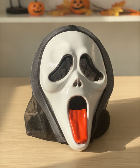 Ghostface Scream Mask with Protruding Tongue