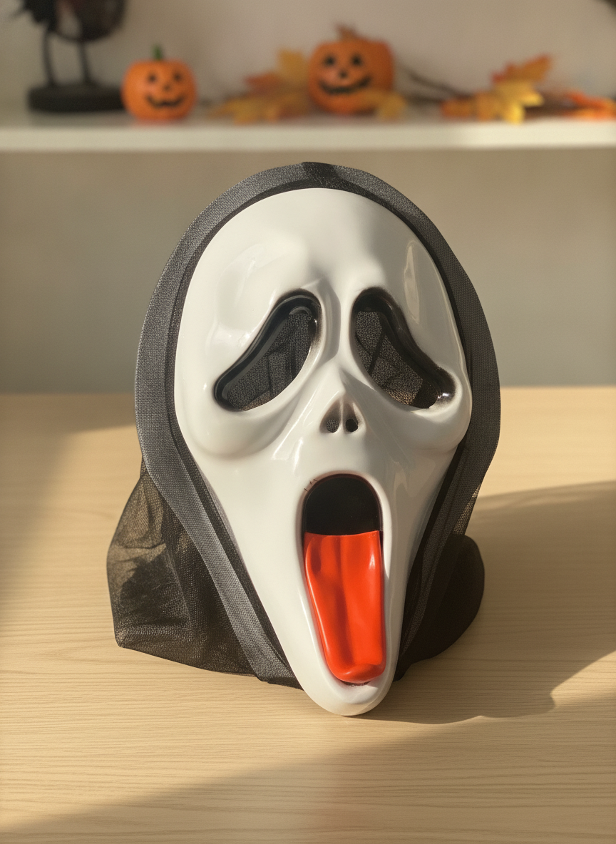 Ghostface Scream Mask with Protruding Tongue