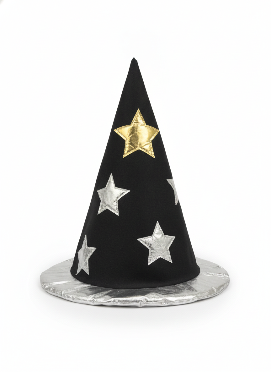 Black Starry Wizard Hat