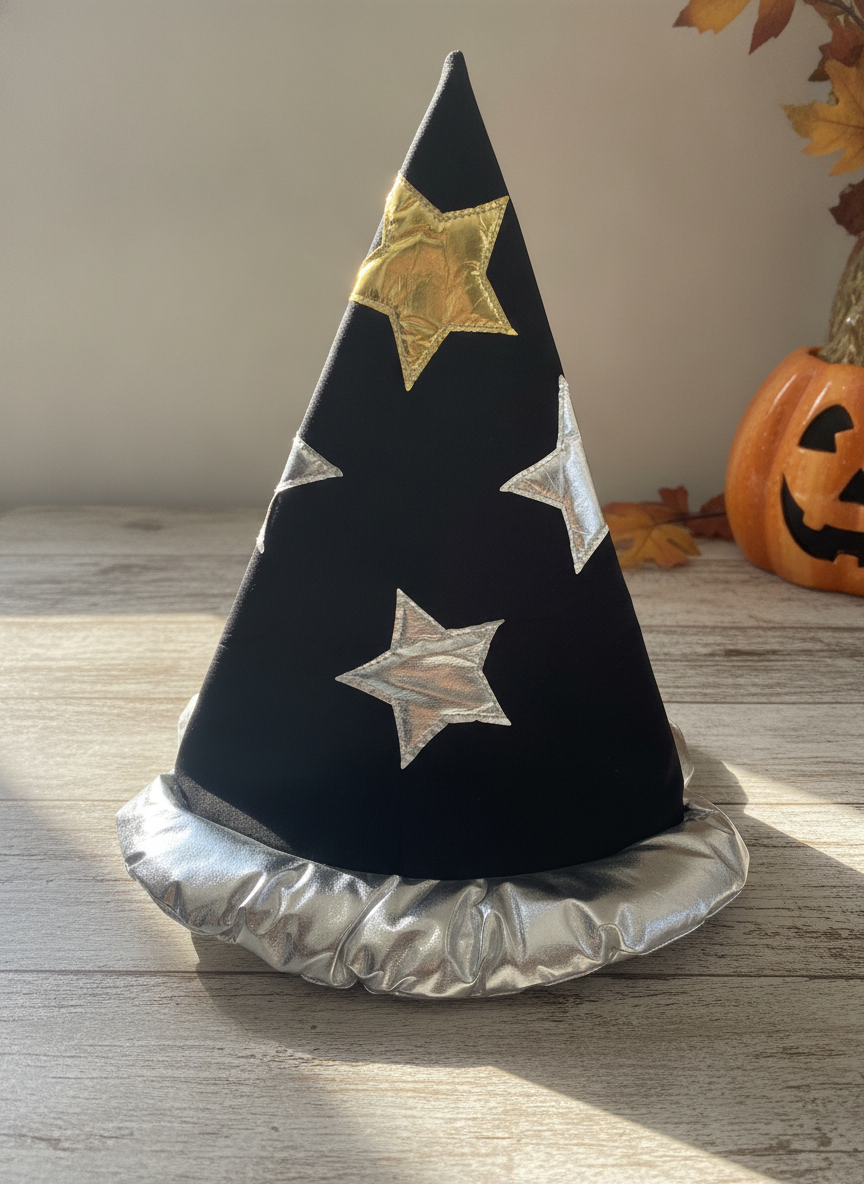 Black Starry Wizard Hat