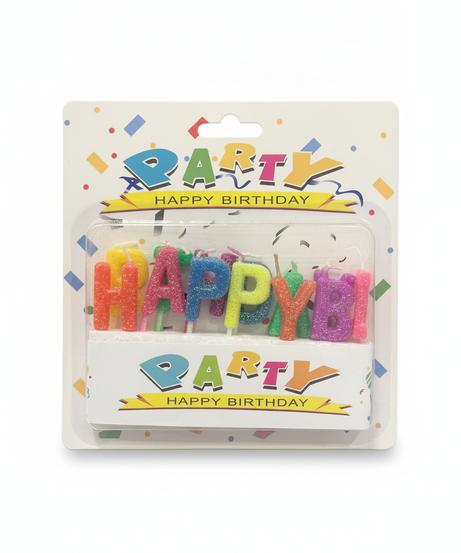Happy Birthday Glitter Letter Candles