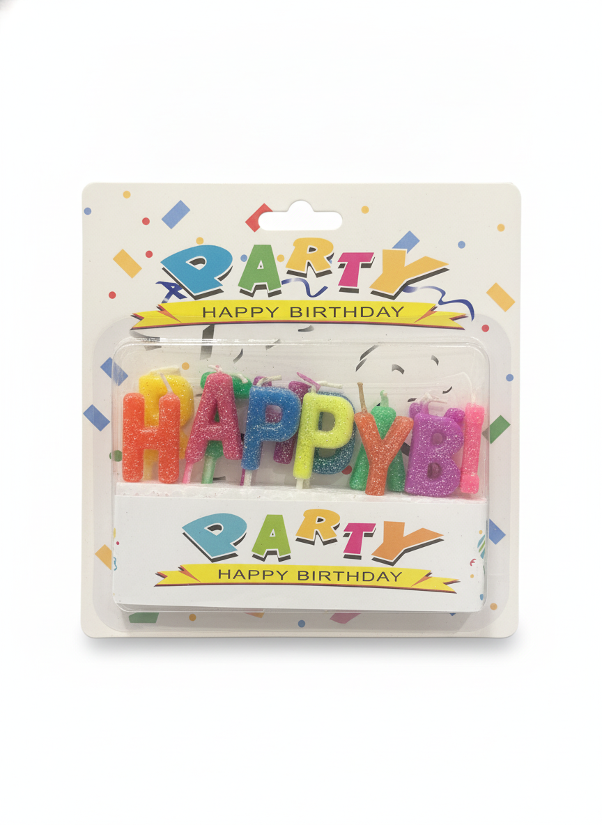 Happy Birthday Glitter Letter Candles