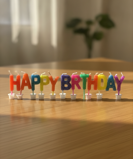 Happy Birthday Glitter Letter Candles