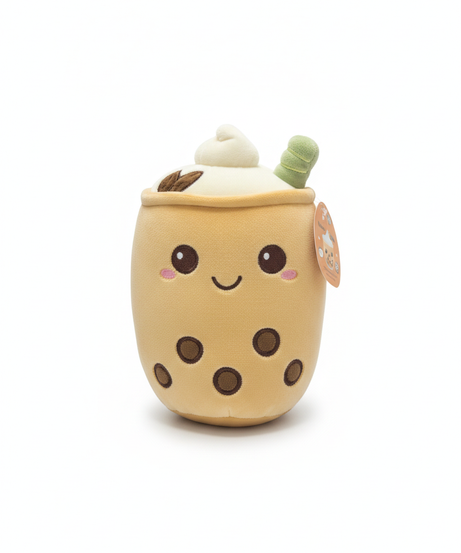 Cute Boba Tea Plush Toy with Embroidered Details