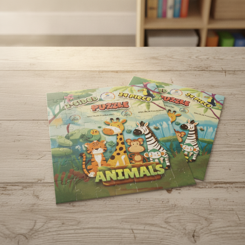 Spectrum Publishing 2-Sided Animals Puzzle