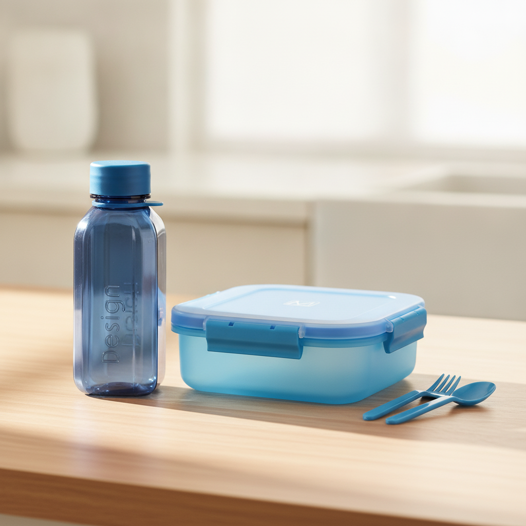 M-Design Fresco Lunch Set (1.6L Lunch Box, 3 pc. Cutlery, 0.65L Water Bottle) 1.6L